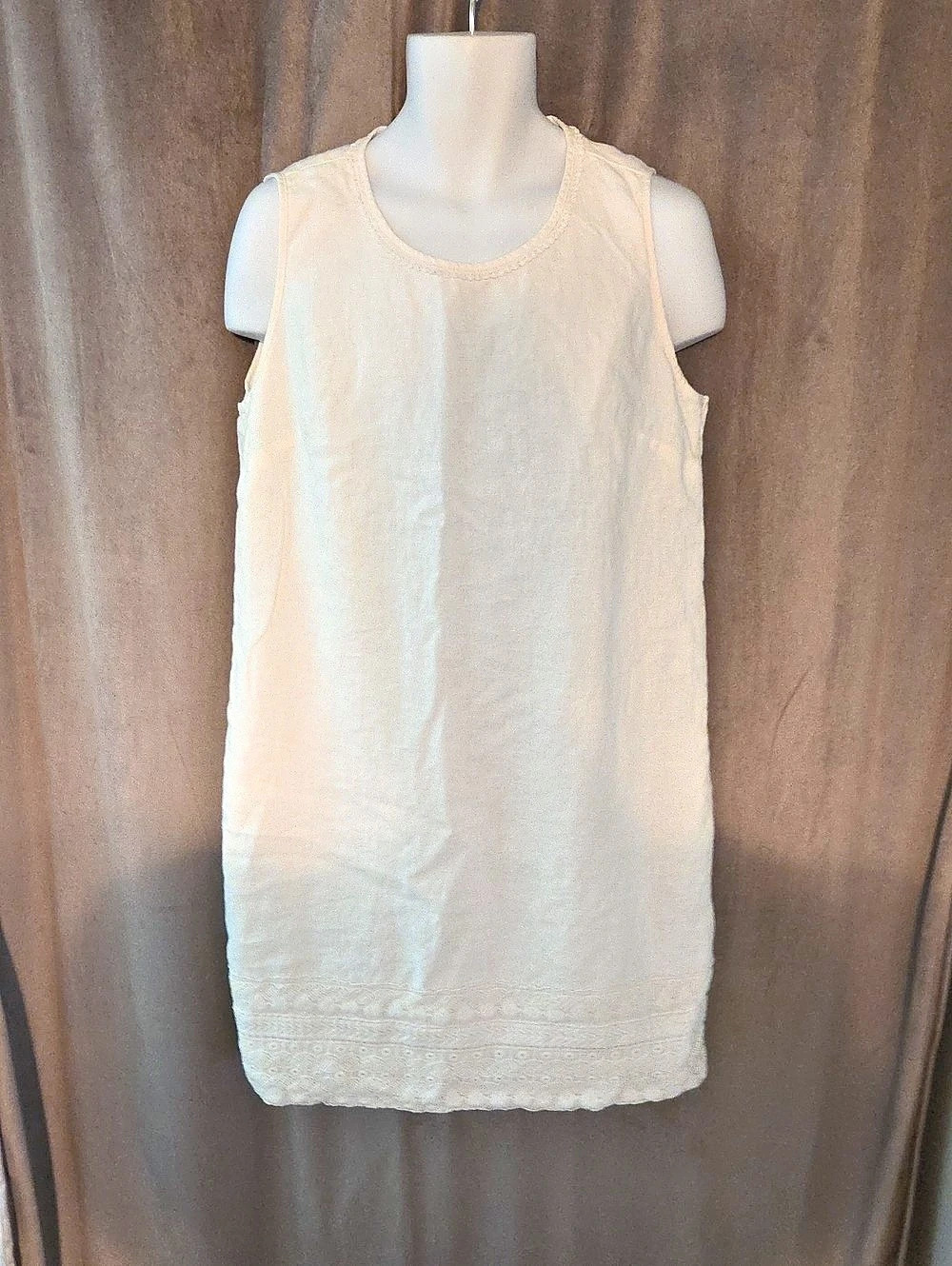 Contemporaine Linen Mini Dress in White Size XL